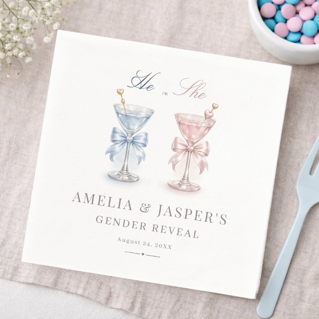 Chic Han eller Hon Martini Tema Köns Avslöjande Fe Pappersservett (Skapare uppladdad)