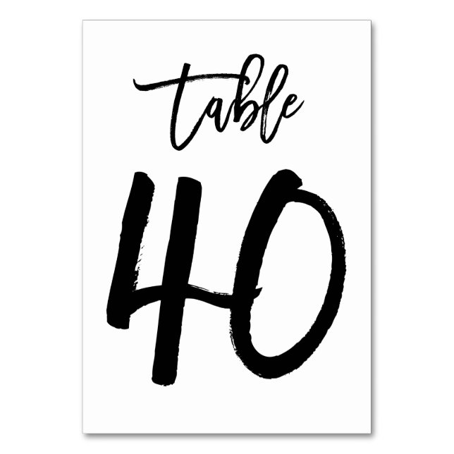 Chic Hand-Bordsnummer-kort | Bord 40 Bordsnummer (Framsidan)
