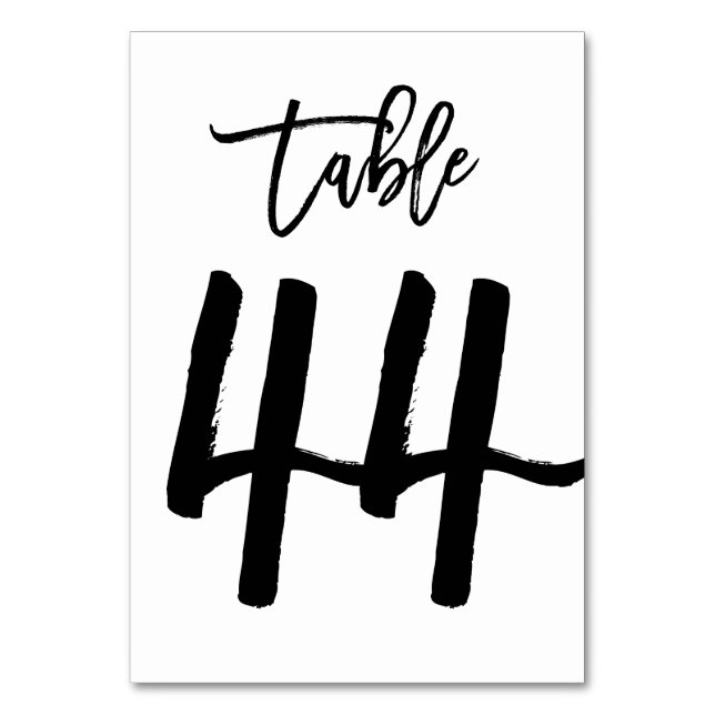 Chic Hand-Bordsnummer-kort | Bord 44 Bordsnummer (Framsidan)