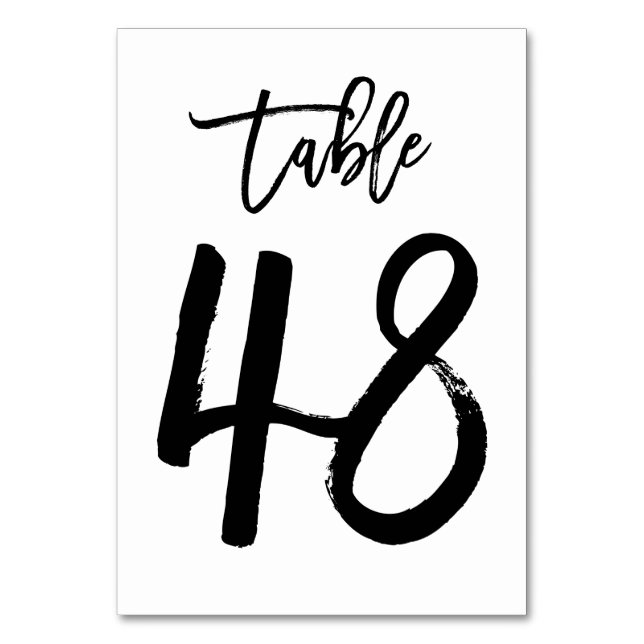 Chic Hand-Bordsnummer-kort | Bord 48 Bordsnummer (Framsidan)