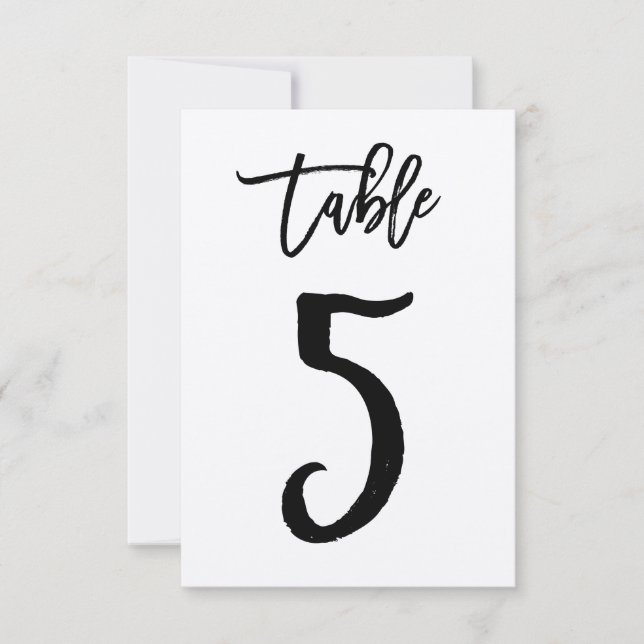 Chic Hand Brev Kraft Bordsnummer Card | BORD 5 (Framsida)