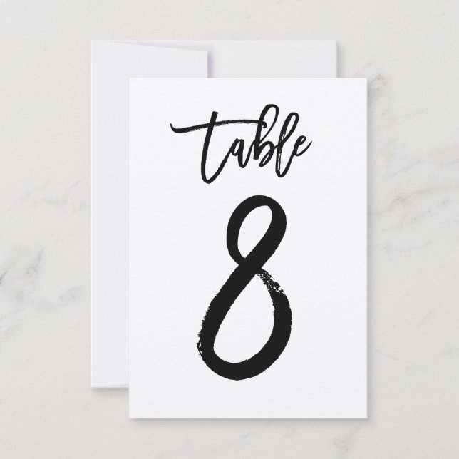 Chic Hand Brev Kraft Bordsnummer Card | BORD 8 (Framsida)