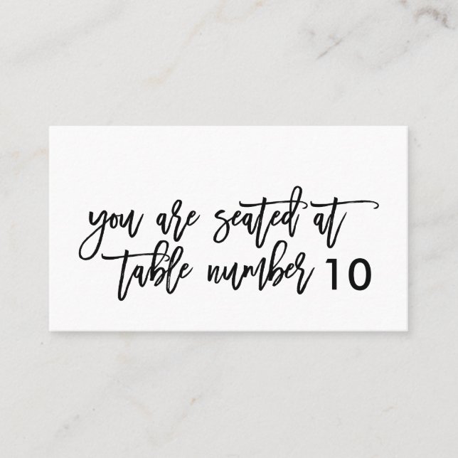 Chic Hand Letat Bröllop-platskort Placeringskort (Framsida)