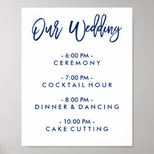 Chic Hand Leted Bröllopsdag of Schedule Poster
