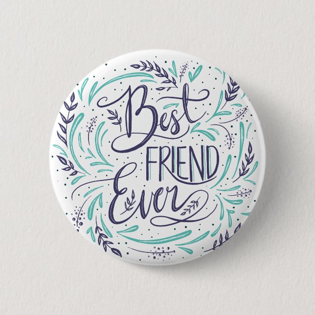 Chic Hand Lettered Best Friend All Typography Knapp (Framsida)
