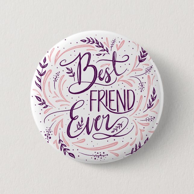 Chic Hand Lettered Best Friend All Typography Knapp (Framsida)
