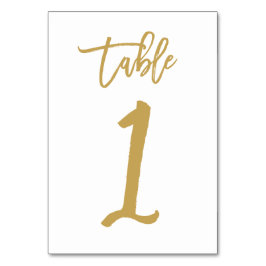 Chic Hand Lettered Bordsnummer Guld | BORD 1