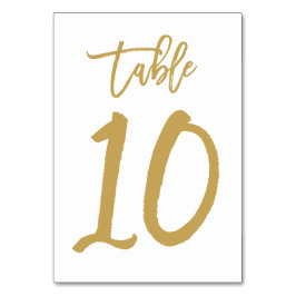 Chic Hand Lettered Bordsnummer Guld | Bord 10