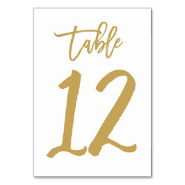 Chic Hand Lettered Bordsnummer Guld | Bord 12