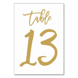 Chic Hand Lettered Bordsnummer Guld | Bord 13