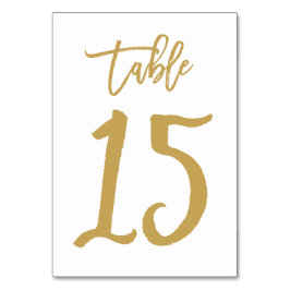 Chic Hand Lettered Bordsnummer Guld | Bord 15
