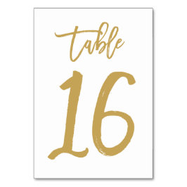 Chic Hand Lettered Bordsnummer Guld | Bord 16