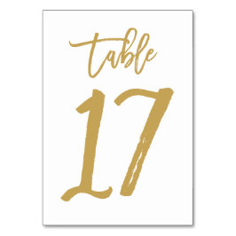 Chic Hand Lettered Bordsnummer Guld | Bord 17