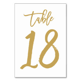 Chic Hand Lettered Bordsnummer Guld | Bord 18
