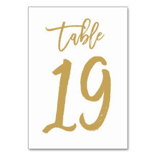 Chic Hand Lettered Bordsnummer Guld Bord 19