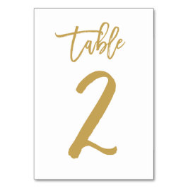 Chic Hand Lettered Bordsnummer Guld | BORD 2
