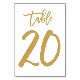 Chic Hand Lettered Bordsnummer Guld | Bord 20