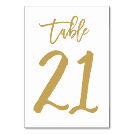 Chic Hand Lettered Bordsnummer Guld | Bord 21