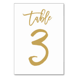 Chic Hand Lettered Bordsnummer Guld | BORD 3