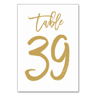 Chic Hand Lettered Bordsnummer Guld Bord 39