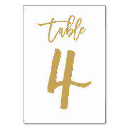 Chic Hand Lettered Bordsnummer Guld | BORD 4