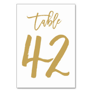 Chic Hand Lettered Bordsnummer Guld Bord 42