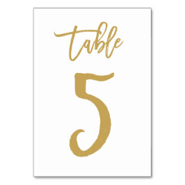 Chic Hand Lettered Bordsnummer Guld | BORD 5