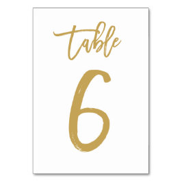 Chic Hand Lettered Bordsnummer Guld | BORD 6