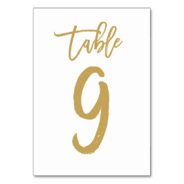 Chic Hand Lettered Bordsnummer Guld | BORD 9