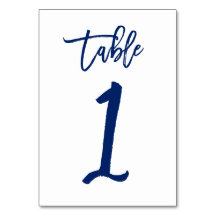 Chic Hand Lettered Bordsnummer Navy | BORD 1