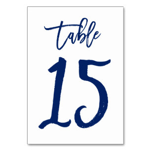 Chic Hand Lettered Bordsnummer Navy Bord 15