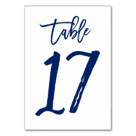 Chic Hand Lettered Bordsnummer Navy | Bord 17