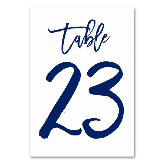 Chic Hand Lettered Bordsnummer Navy | Bord 23 (Framsidan)