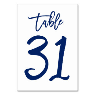 Chic Hand Lettered Bordsnummer Navy Bord 31