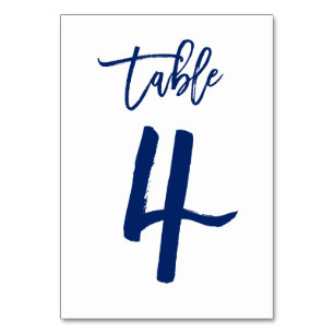 Chic Hand Lettered Bordsnummer Navy BORD 4