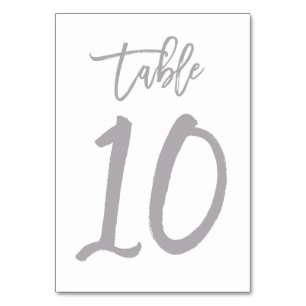 Chic Hand Lettered Bordsnummer Silver Bord 10
