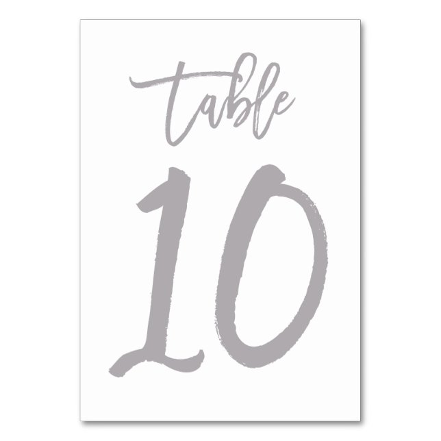 Chic Hand Lettered Bordsnummer Silver | Bord 10 (Framsidan)