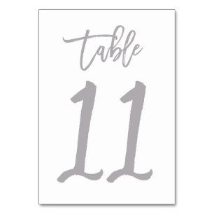Chic Hand Lettered Bordsnummer Silver Bord 11