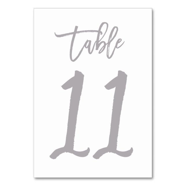 Chic Hand Lettered Bordsnummer Silver | Bord 11 (Framsidan)