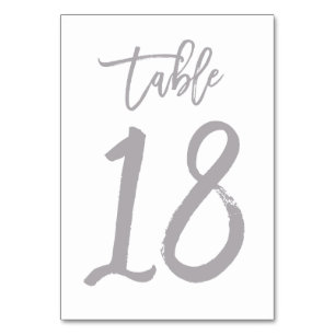 Chic Hand Lettered Bordsnummer Silver Bord 18