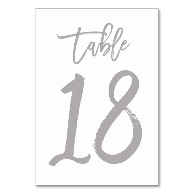Chic Hand Lettered Bordsnummer Silver | Bord 18 (Framsidan)