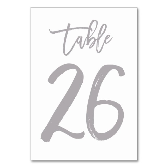 Chic Hand Lettered Bordsnummer Silver | Bord 26 (Framsidan)