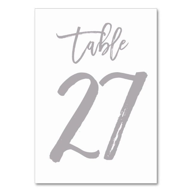Chic Hand Lettered Bordsnummer Silver | Bord 27 (Framsidan)