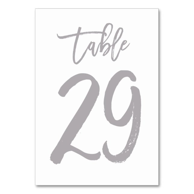 Chic Hand Lettered Bordsnummer Silver | Bord 29 (Framsidan)