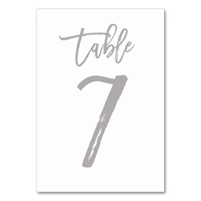 Chic Hand Lettered Bordsnummer Silver | BORD 7 (Framsidan)