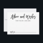 Chic Hand Lettered Bröllop Advice and Önskemål Car Rådkort<br><div class="desc">Råd och Önskemål för den nya Mr. och Mrs. Card med chic penselskript i svart med vit bakgrund.</div>