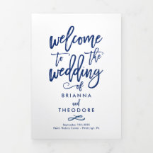 Chic Hand-Lettered Bröllop Ceremony Photo Programm