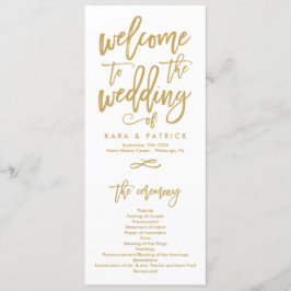 Chic Hand Lettered Bröllop Ceremony-programmet Program