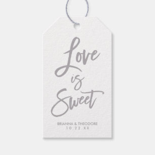 Chic Hand Lettered Bröllop Gif Märkre Kärlek är Sö Presentetikett
