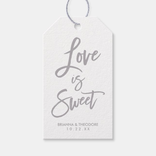 Chic Hand Lettered Bröllop Gif Märkre Kärlek är Sö Presentetikett (Framsidan)